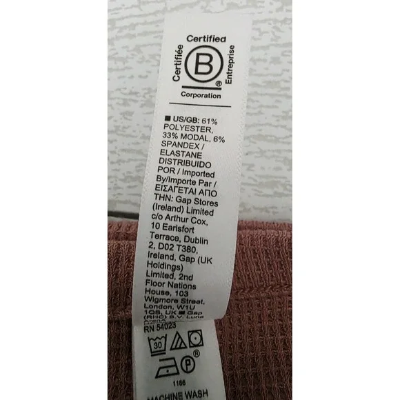 ATHLETA Wind Down Sleep Top Pink Sz M NWT Retail $49 Long Sleeve Waffle Henley - Picture 7 of 10